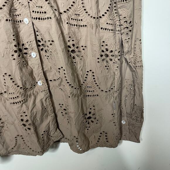 MOLO Runa Eyelet Button Down Blouse Moth Grey sz 170/176 women S - Picture 7 of 10